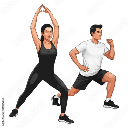 young woman doing stretching exercise