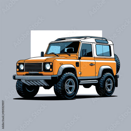 4x4 car vector image illustration with unique style