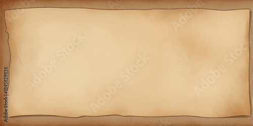 Aged vintage antique blank parchment paper texture background with a brown stained rough sheet design