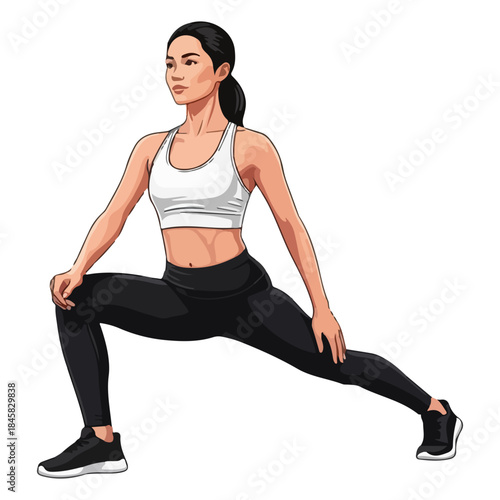 young woman doing stretching exercise