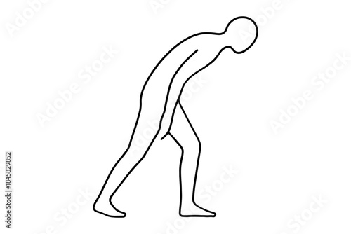 Minimalist silhouette of person stretching in yoga pose for fitness and wellness