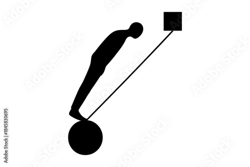 Silhouette of athlete pole vaulting in dynamic motion for sports themes