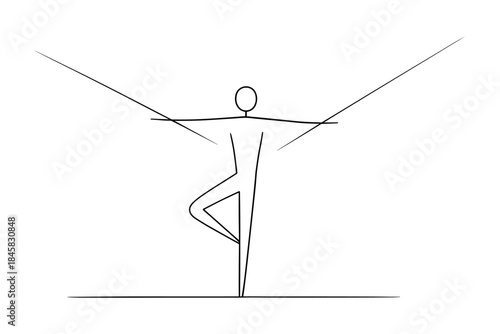Minimalist ballet dancer sketch with graceful pose and clean lines