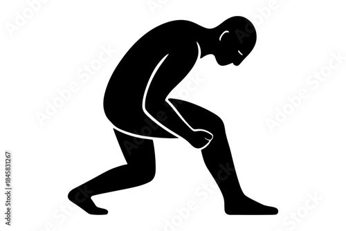 Contemplative athlete in dynamic silhouette pose highlighting inner strength