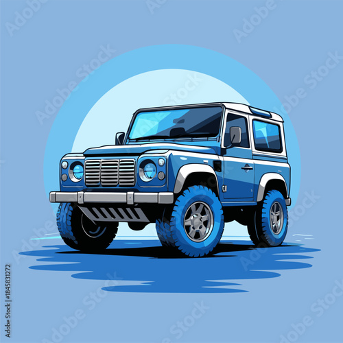 4x4 car vector image illustration with unique style