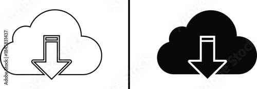 SEO-Optimized Title: Cloud computing download icon with arrow for data storage and online file access