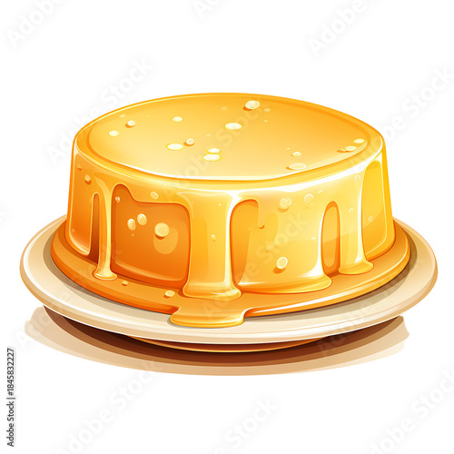 Cheese on Plate Cartoon Vector Illustration