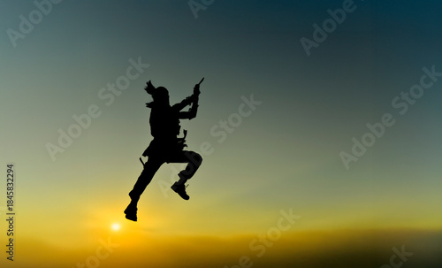 Wallpaper Mural silhouette of a warrior model attacking with an axe Torontodigital.ca