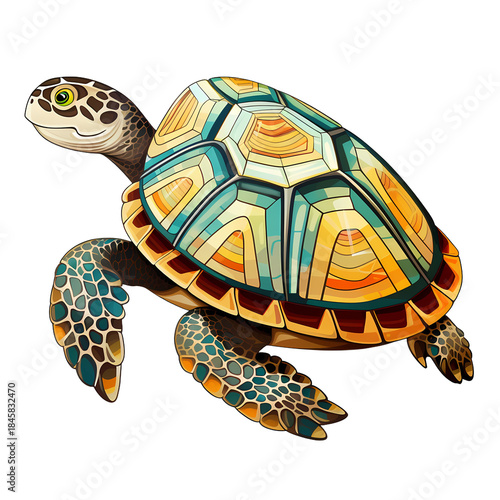 Detailed Turtle Shell Pattern Close-Up View