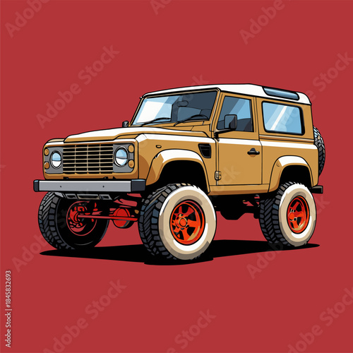 4x4 car vector image illustration with unique style