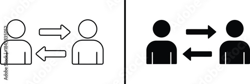 Communication Icon. Dialogue, Interaction, Peer Exchange, and Vector