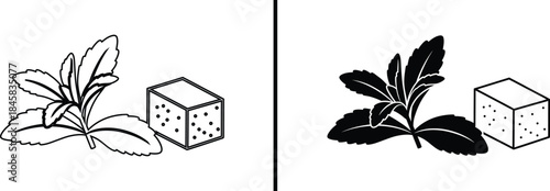 Stevia Plant Icon. Natural Sweetener, Sugar Alternative, and Herb Vector