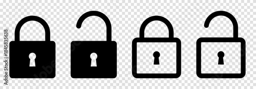 Open and closed padlock icon
