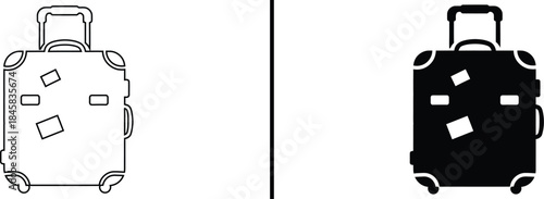 Travel Luggage Icon. Suitcase, Tourism, Business Trip, and Journey Vector