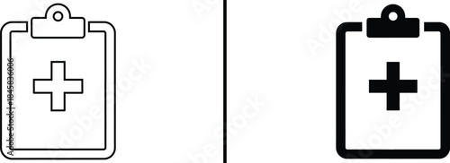 Medical Clipboard Icon. Patient Record, Health Data, Clinical Form, and Diagnosis Vector