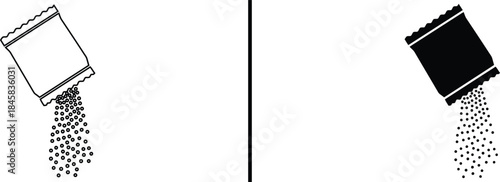 Pouring Granules Icon. Ingredient, Packet, Powder, Seeds, Spice, and Adding Vector