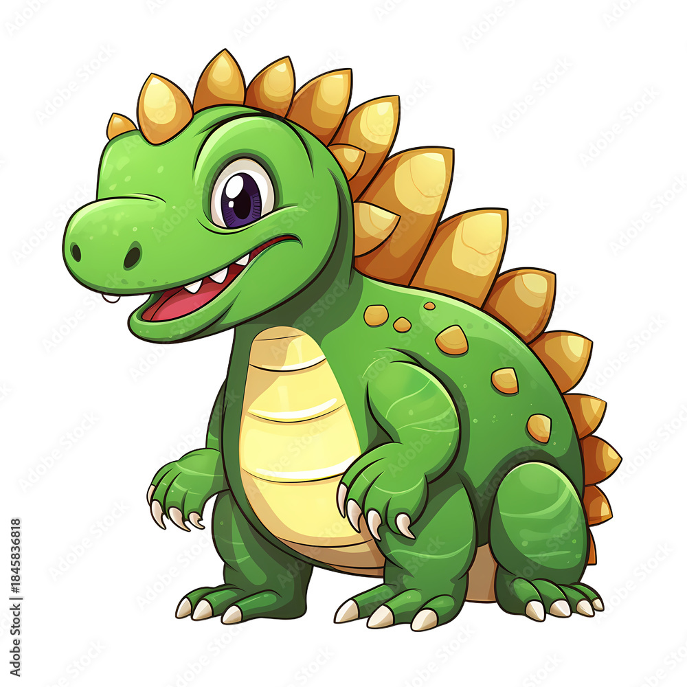 Fototapeta premium Stegosaurus Cartoon Character Illustration for Stock