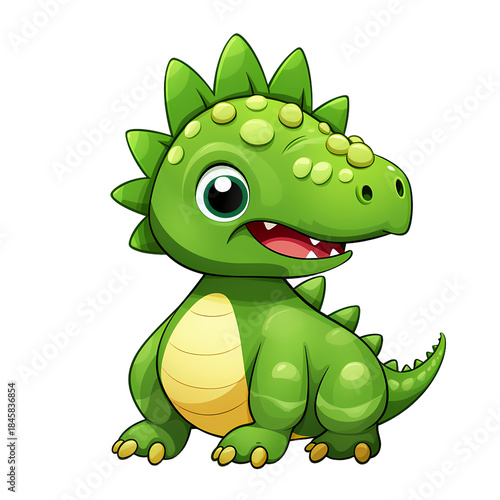 Friendly Stegosaurus Cartoon Character Illustration