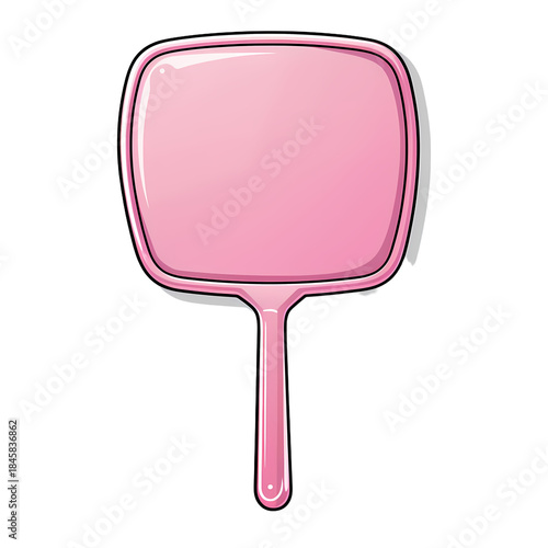 Pink Mirror Sticker Template with Handle
