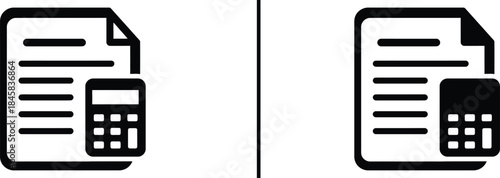 Financial Document Icon. Tax Calculation, Accounting, and Budgeting Vector File