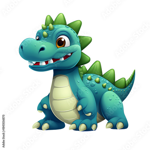 Friendly Stegosaurus Dinosaur Cartoon Character Illustration