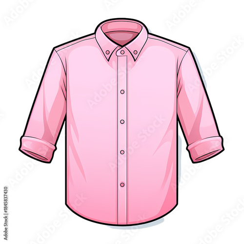Pink Shirt Sticker Template Isolated Illustration