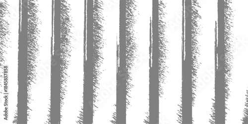 An abstract black and white texture of an old metal fence isolated on white, covered in frozen winter frost