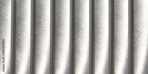 Abstract gray steel surface with textured lines and a pattern of metallic nails on a corrugated iron backdrop