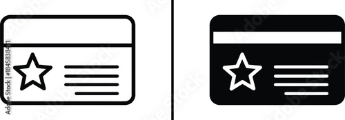 Loyalty Card Icon. VIP Membership, Starred Document, Favorite Record, and ID Vector