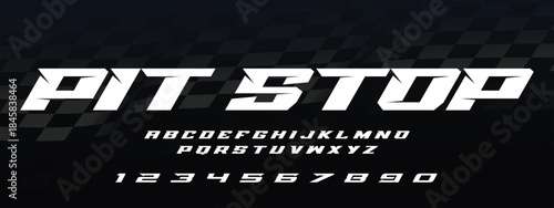 Pit Stop Racing Speed Alphabet Font Vector Bold Sport Typography Letters Download it in high resolution format and print in any size	
