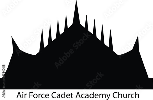 air force cadet academy church of usa silhouette vector art