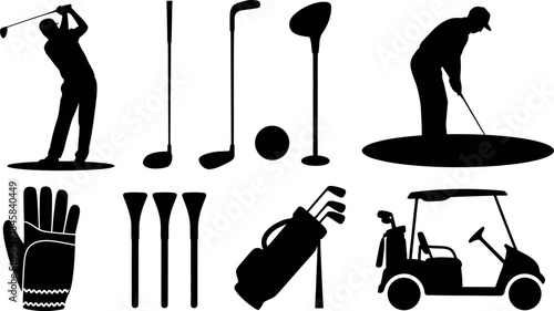 Golf Silhouettes and Equipment