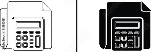 Accounting File Icon. Financial Data Analysis, Tax Preparation, and Calculation Vector