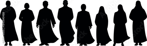 Group of Diverse Women Standing Silhouettes