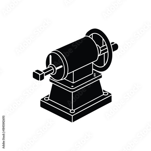 Industrial electric motor machine icon mechanical equipment symbol vector