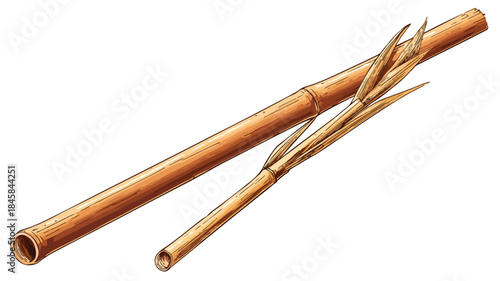 Straw on Straw: Detailed Close-up of Piece of Straw with Another Straw