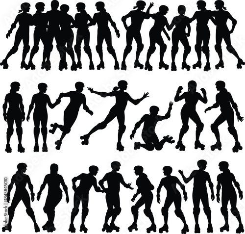 Dynamic roller skater silhouettes collection