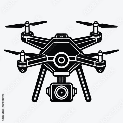 Drone line art White background illustration Generative Ai