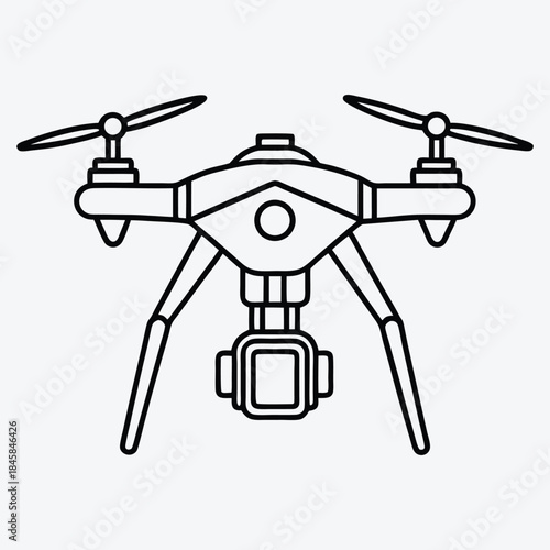 Drone line art White background illustration Generative Ai