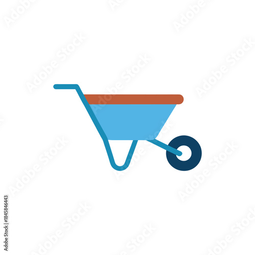 Construction wheelbarrow tool icon flat modern design vector