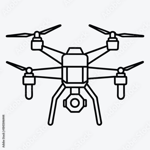 Drone line art White background illustration Generative Ai