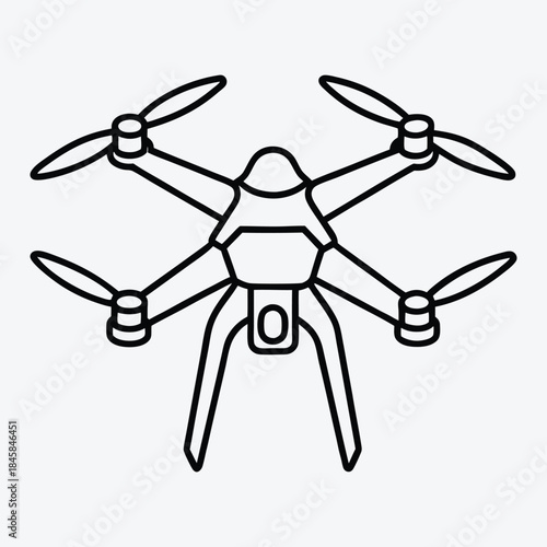 Drone line art White background illustration Generative Ai