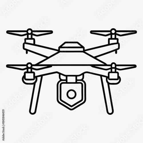 Drone line art White background illustration Generative Ai
