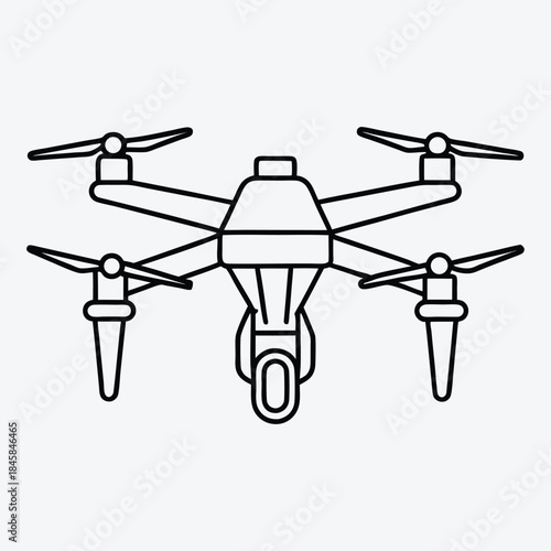 Drone line art White background illustration Generative Ai