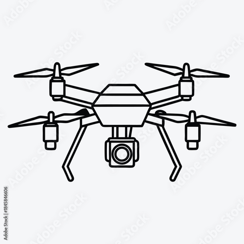 Drone line art White background illustration Generative Ai