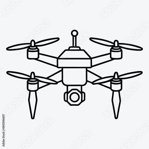 Drone line art White background illustration Generative Ai