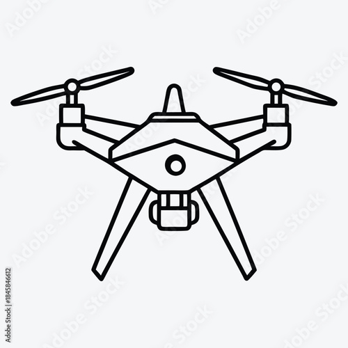Drone line art White background illustration Generative Ai