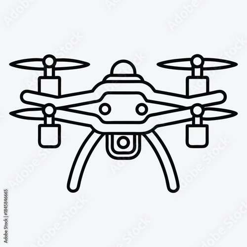 Drone line art White background illustration Generative Ai