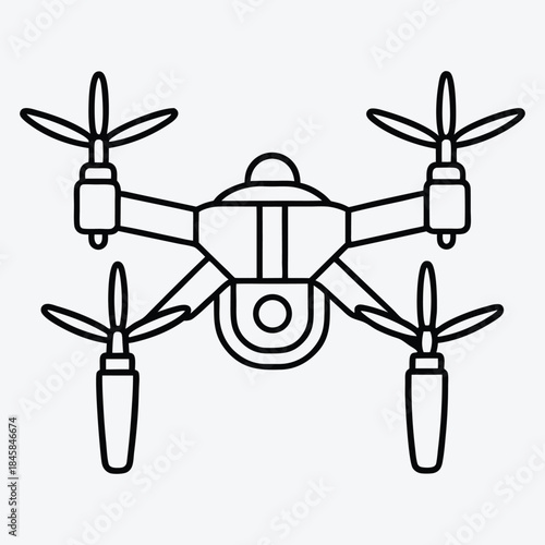 Drone line art White background illustration Generative Ai