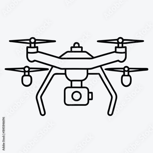 Drone line art White background illustration Generative Ai